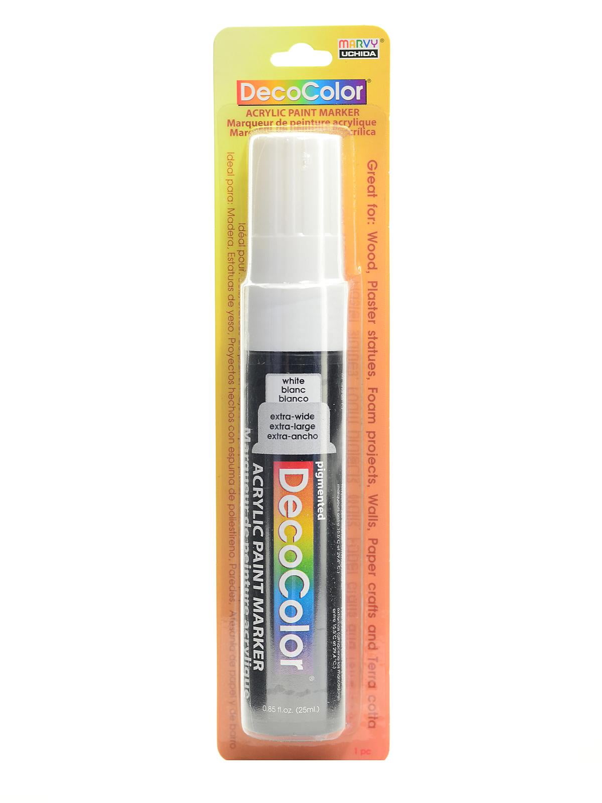 Decocolor Acrylic Paint Markers white, extra wide tip (pack of 3