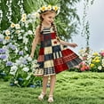 thumbnail image 7 of Odeerbi Toddler Kids Girls Independence Day A-Line Slip Dress Summer Patriotic Star Stripe Casual Strap Dress, 7 of 7