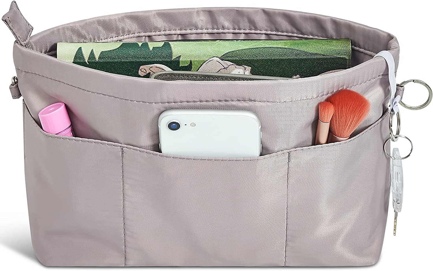 Vercord Premium Nylon Purse Organizer Tote Handbag Insert Organizers Bag in Bag Zipper 13