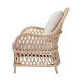 thumbnail image 3 of bali & pari Florence Bohemian Ivory Braided Rattan Arm Chair, 3 of 6