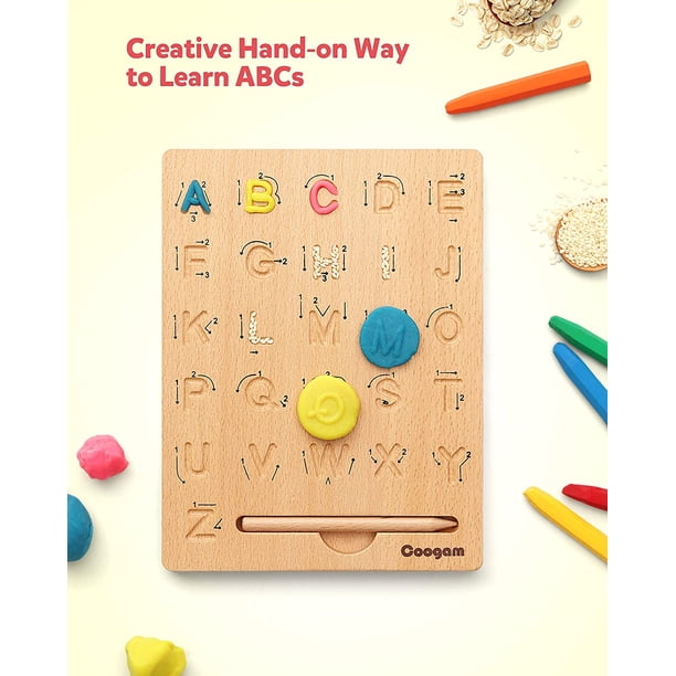 Planche de Pratique en Bois, Outil de Traçage Alphabet Double Face Apprentissage à Écrire ABC Jouet Éducatif Motricité Fine Montessori Cadeau pour Enfants de 3 4 5 Ans Planche de Pratique en Bois, Outil de Traçage Alphabet Double Face Apprentissage à Écrire ABC Jouet Éducatif Motricité Fine Montessori Cadeau pour Enfants de 3 4 5 Ans