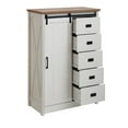 thumbnail image 5 of 5 Drawers Dresser w/Sliding Barn Door, Farmhouse Modern Tall Dresser 5 Chest of Drawers, Storage Organizer Dresser for Bedroom, Hallway, Living Room, Kids Room WHITE, 5 of 5