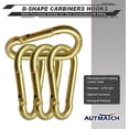 thumbnail image 3 of Carabiner Clips 3" Spring Snap Hook Caribeener Clips Buckle Heavy Duty Locking Carabiners Chain Quick Links, 4 Pack, 3 of 5