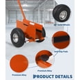 thumbnail image 3 of Gaderth Panel Dolly with Extended Handle, 660 LBS Capacity, Panel Cart with Extended Handle, Heavy Duty Drywall Cart with 10" Solid Rubber Wheels, Panel Cart for Sheetrock Plywood & Doors Transport, 3 of 7