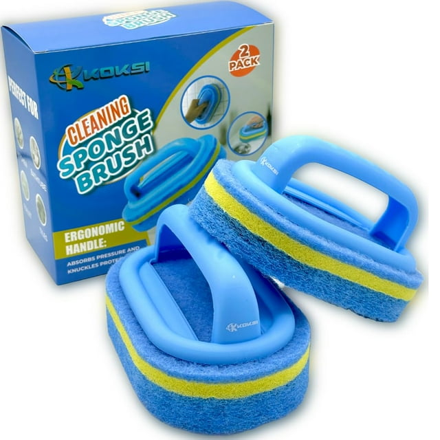 Cepillo de limpieza Koksi de 2 piezas para baño y cocina, color azul