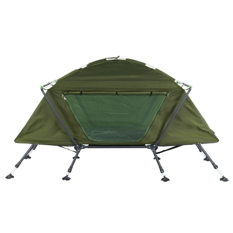 Camping Tent with Adjustable Legs and Military Cot, Portable