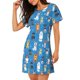 thumbnail image 2 of Disketp Cute Dogs para Camisón Corto de Manga Corta para Mujeres, Camisón Cómodo con Escote Redondo, Bonito y Confortable, 2 of 6