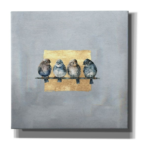 Epic Graffiti 'Sparrows On A Branch' by Svetlana Aleynikova Canvas Wall Art, 12" x 12"