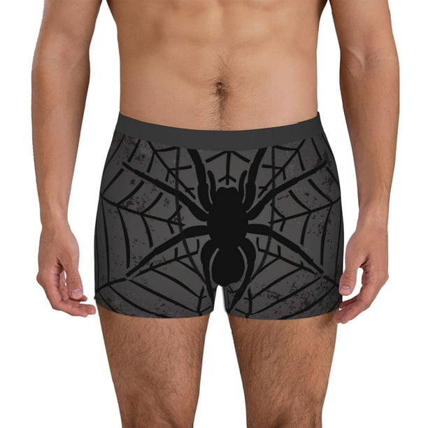 Fotbe Black Spider On Web 1 Calzoncillos Tipo Boxer con Bolsa de Soporte Total para Hombre, X-Temp Fresco, Transpirable y de Secado Rápido-Small