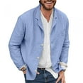 thumbnail image 1 of Mens Cotton Linen Casual Suit Coat Lapel Button-down Jacket Newway, 1 of 2