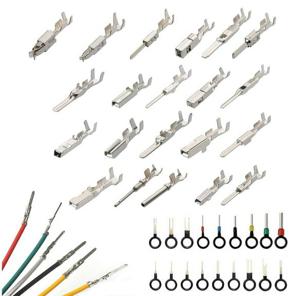 340Pcs 1/1.5/1.8/2.2/2.8/3.5mm Terminal Pins Wire Harness Pin Male Female Automotive Electrical Connector Kit Car