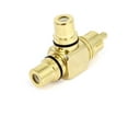 thumbnail image 3 of Gold Plated T Shape RCA 1 Male to 2 Female Jack Connector Plug Adapter, 3 of 3