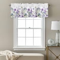 thumbnail image 3 of Spring Flowers Valance Curtain for Windows Watercolor Gradient Purple Dandelion Lavender Floral Leaf Rod Pocket Curtain Valances Short Window Treatments for Kitchen Bathroom Laundry 60 x 14 Inch, 3 of 9