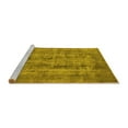 thumbnail image 2 of Ahgly Company Machine Washable Indoor Square Oriental Yellow Industrial Area Rugs, 4' Square, 2 of 4