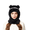 Black, variant on Unisex Adult Plush Balaclava Hat Scarf Integrated, Cute Bear Ear Winter Windproof Cold Protection Pullover Hat with Ear Flaps, Khaki