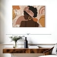 thumbnail image 3 of Elephant Stock Boho African Girl Wall Art - Horizontal Canvas Wall Art - Living Room Wall Decor - People Canvas - Yellow And Gray Decor - 36" x 24", 3 of 8
