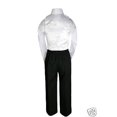thumbnail image 5 of White Vest Bow Tie Boy Kid Teen Formal Wedding Party Black 5pc Suit Tuxedo S-20, 5 of 5