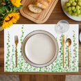 thumbnail image 4 of Green Polka Dots Placemats Set of 4, Watercolor Abstract Art Placemats for Dining Table, Place Mats for Kitchen Tabletop, Waterproof Wipeable Dining Table Mats Set, 4 of 9