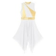 thumbnail image 6 of Haitryli Womens Praise Dance Outfit Asymmetric Hem Overlay Dress with Pants Worship Liturgical White XXL, 6 of 8