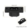 thumbnail image 2 of C8 Panel Mount Plug Adapter AC 250V 2.5A 2P IEC Plug Power Straight W 2 Wire 4 Pcs, 2 of 4