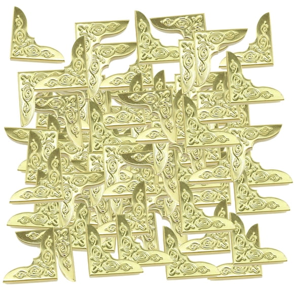 jifeng 100 Pieces Metal Book Corner Protectors Protection Folders Bags Corner Guard Gold