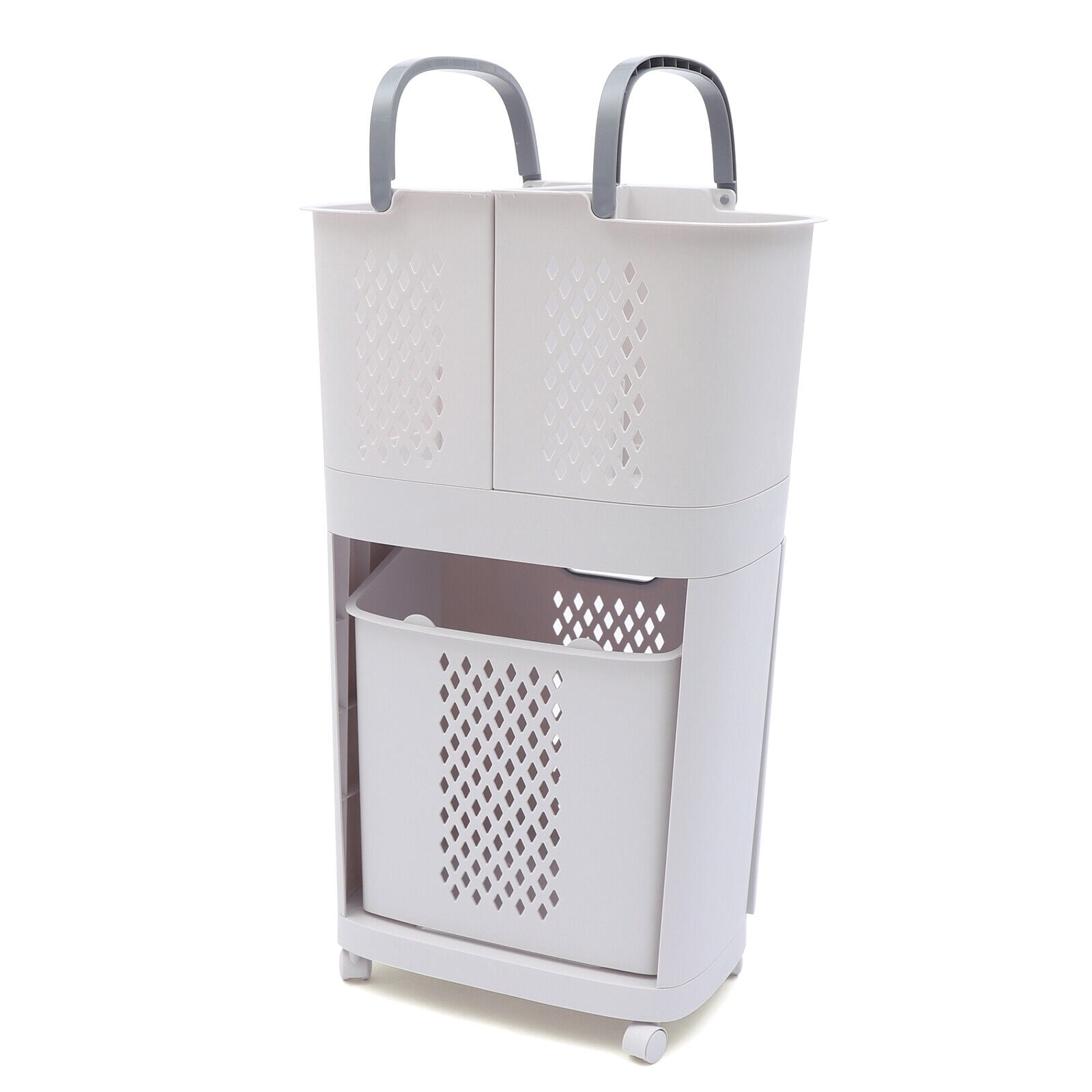 Movable Household Laundry Basket Bathroom Clothes Storage Basket Multifunctional