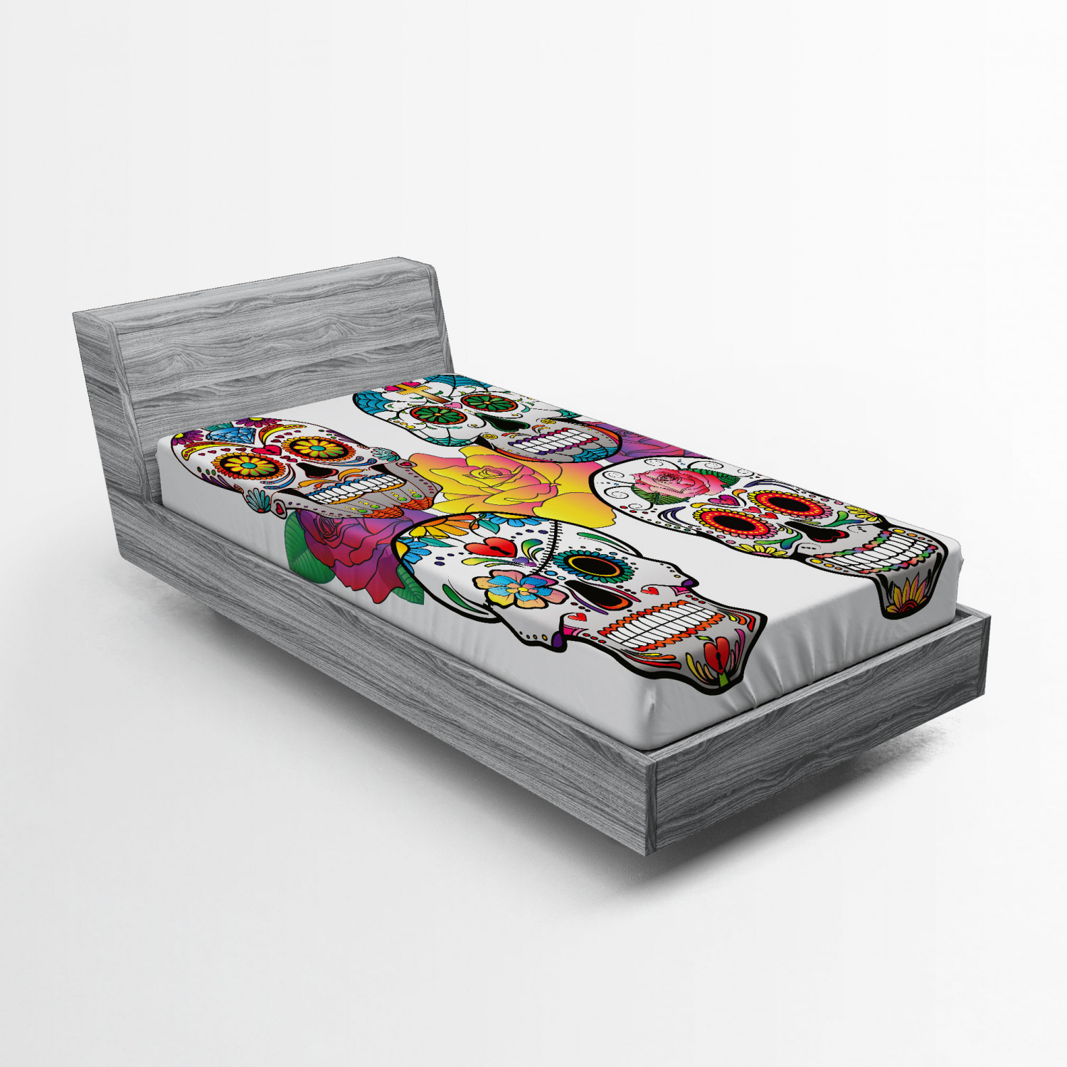 Sugar Skull Fitted Sheet Different Types of Skulls Rich ...