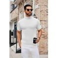 thumbnail image 6 of COOFANDY Men's Short Sleeve Mock Turtleneck Sweater - Ribbed Knit Solid Casual Basic Pullover Tee, 6 of 7