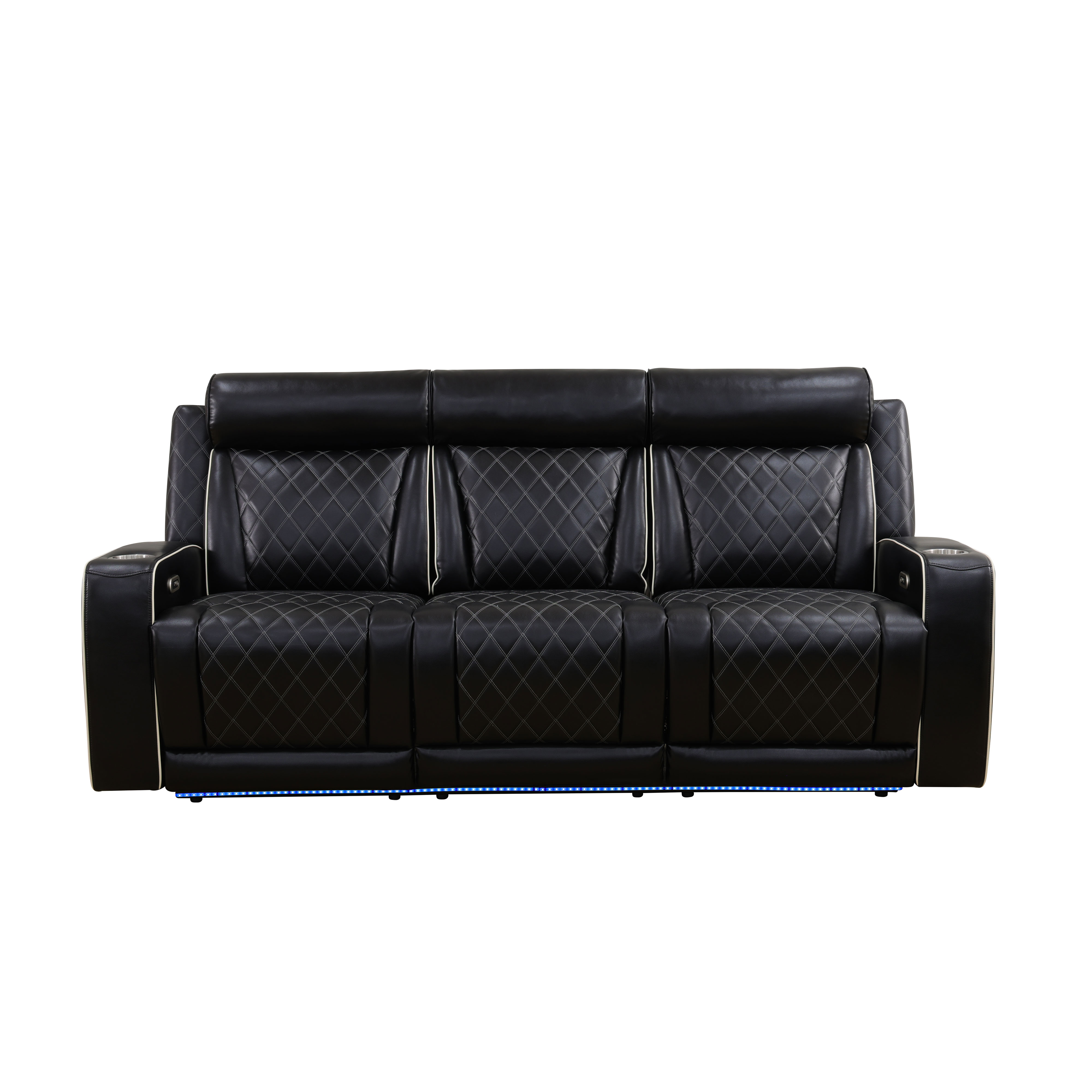 Gewnee Power Recliner Oversized Electric Air Leather Reclining 3-Seats Sofa, USB Charge with Cup Holder Port Comfortable Sofa for Living Room
