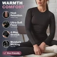 thumbnail image 3 of NevEND Long Johns Microfiber Soft Fleece Lined Thermal Underwear for Women Crewneck Set Winter Warm Base Layer Top & Bottom Black (S - 2XL), 3 of 8