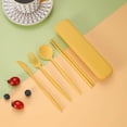 thumbnail image 1 of Nvzi Reusable Travel Utensils with Case, 2 Sets Portable Cutlery Set Camping Sets for Daily Use or Outdoor,Yellow, 1 of 5