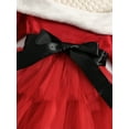 thumbnail image 5 of Bmnmsl Baby Girl 2Pcs Christmas Off Shoulder Long Sleeve Tulle Dress Headband Set, 5 of 6