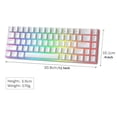 thumbnail image 2 of MageGee 60% Wireless Mechanical Keyboard, 2.4G/BT5.0/USB-C Triple Mode PBT Pudding Keycaps RGB Backlit Keyboard, Compact 68 Keys Mini Keyboard with Red Switch, 2 of 8