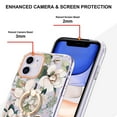 thumbnail image 3 of Allytech Floral Series Soft TPU Back Cover Ring Holder Kickstand Bumper Translucent Shockproof Slim Shell Cell Phone Case Cover for Apple iPhone 12, Flower, 3 of 4