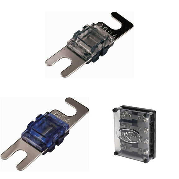Kicker Warhorse HPFD4 Fused Way Distribution Block & (4 ) AFS 60 / 200 Amp Fuse Bundle