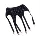 thumbnail image 3 of iEFiEL - Liga de cuero de charol para mujer adulta, sexy, con efecto mojado, para discoteca, con clip de metal de plástico, sujetador de liguero, 3 of 5