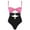 Black, variant on UTSJKR Women's Cut Out Colorblock One Piece Swimsuit Ruched Swimwear Bathing Suit Tummy Control High Cut Swimwear Black 6