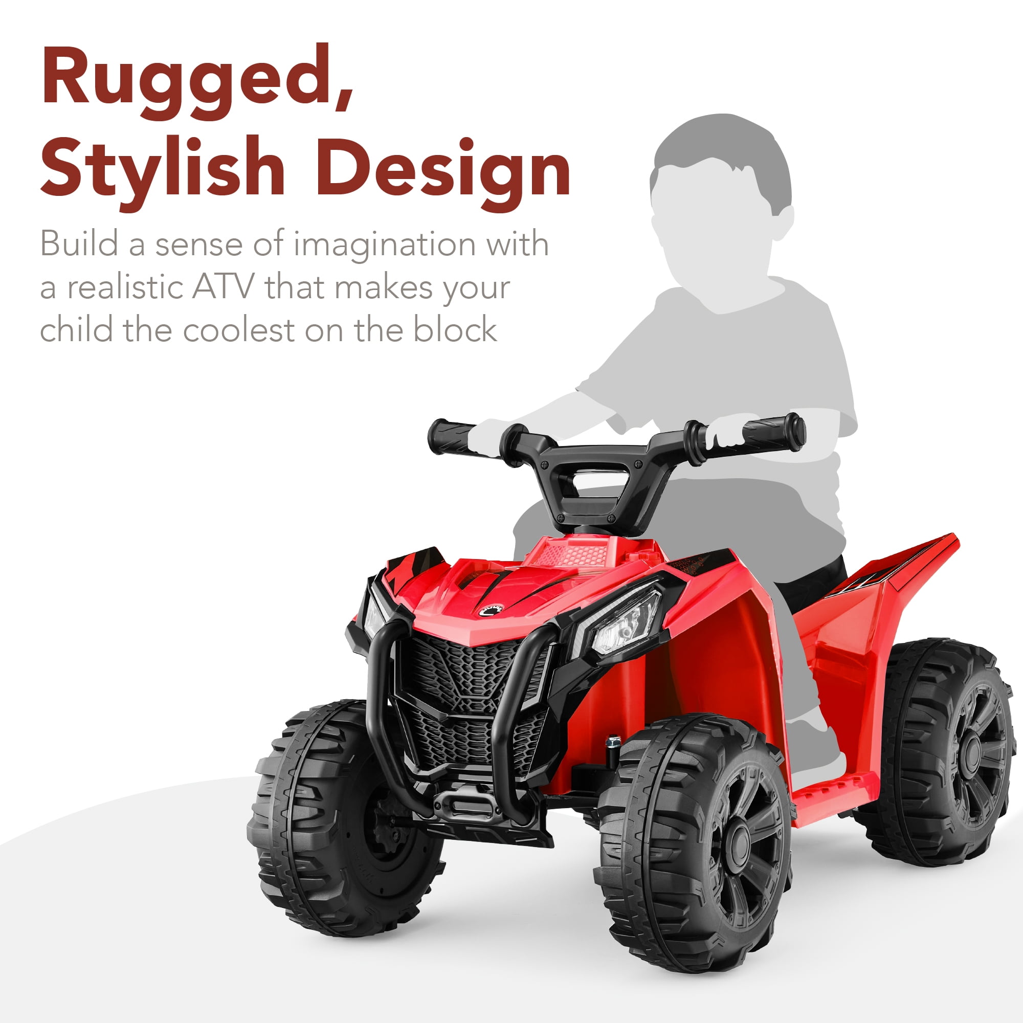 Best Choice Products 6V Kids Ride-On 4-Wheeler Quad ATV Car w/ 1.8mph Max Speed, Treaded Tires - Red
