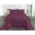 thumbnail image 2 of Ambesonne Art Deco Quilted Bedspread Set 3 Pcs, Purple Simple Vintage Grid, Twin, Purple and Sand Brown, 2 of 4