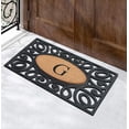 thumbnail image 5 of A1HC Elegant Circles Rubber and Coir Mat for Outdoor Entrance Heavy Duty Monogrammed Doormat Black/Beige 23x38, 5 of 7