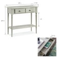thumbnail image 3 of Leick Home 20027-GR Coastal One Drawer Narrow Hall Console Sofa Table with Shelf, Greige, 3 of 17