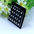 thumbnail image 5 of HLONK 12Pairs/Set Unisex Rhinestone Inlaid Magnetic Stud Earrings Non Piercing Jewelry, 5 of 5