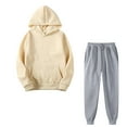 thumbnail image 1 of DTBPRQ Women's 2 Piece Sweatsuits Long Sleeve Knit Sweater Wide Leg Pants Outfits Loungewear Set, 1 of 4