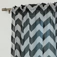 thumbnail image 3 of Quality Home Faux Sheer Gauzy Linen Chevron Print Curtain - 52" x 84" - Black (Set of 2 Panels), 3 of 3