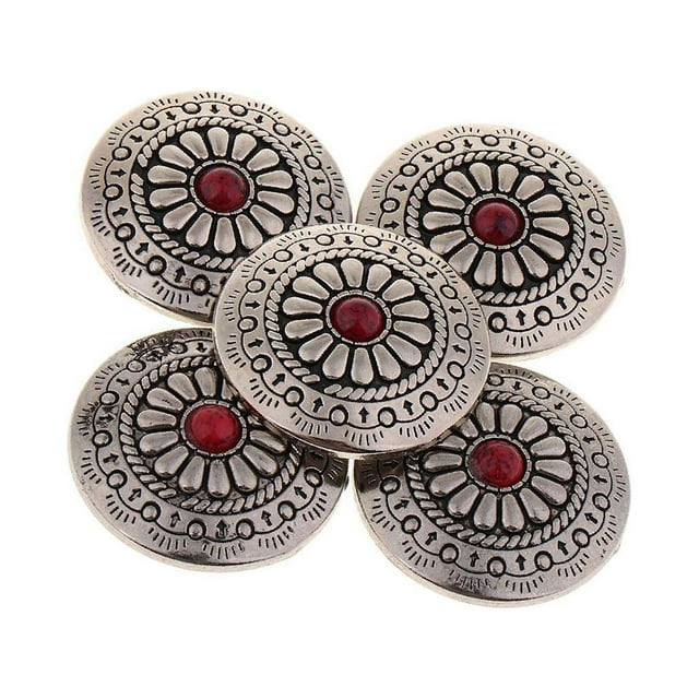 Maytalsory Charming Vintage Flower Button Rivets 5 Pieces Sewing Buttons Screw Back British Elegance Style A 1Set