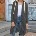 thumbnail image 4 of HAiming Womens Long Zipper Hoodies Coat Winter Drawstring Long Sleeve Warm Jacket Plus Size Casual Outwear with Pocket, 4 of 7