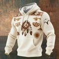 thumbnail image 1 of Men's Pullover Hoodie with Front Pocket and Aztec Styling for Casual Everyday Wear Slim Fit Drawstring Suitable for Spring Autumn Winter, 1 of 3