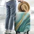 thumbnail image 2 of Teal and Gold Marble Flow Lines Pattern Luggage Cover Fashion Suitcase Cover Baggage Covers Fit 25-28 Inch Luggage (Go Travel), 2 of 5