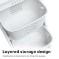 thumbnail image 5 of Multi Purpose 3 Tier Laundry Sorter Basket Sorter Trolley Cart Storage Shelf with Wheels Removable Mobile Washing Clothes Bin Hamper Hollow Design Move Freely White, 5 of 8