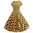 thumbnail image 2 of Bazyrey Womens Round Neck Dresses Vintage 1950s Retro Dot Print Evening Party Prom Swing Dress M, 2 of 4